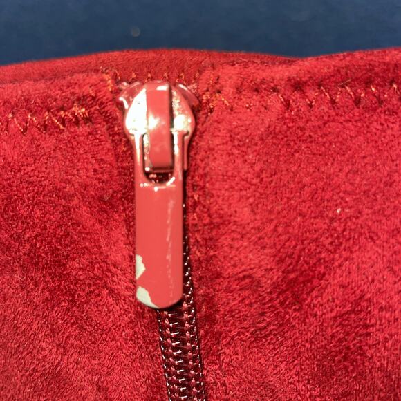 Impo Stretch Olita Scarlet Red Faux Suede Riding Boots Size 8M 4” Heel Zipper - Picture 6 of 10
